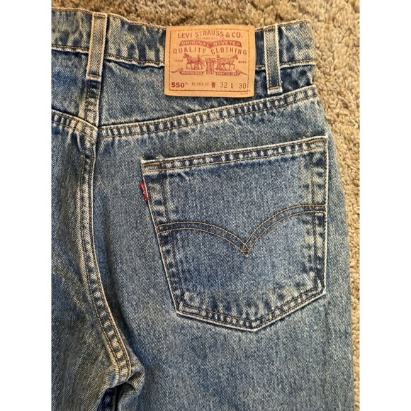 LEVIS VINTAGE 1998 550 Denim Jeans Red Tab Mid Wash 32x30 Casual Rugged READ - Picture 7 of 13